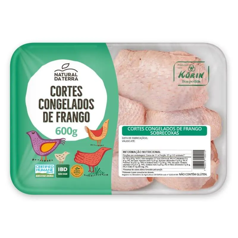 Sobrecoxa de Frango Congelada Natural da Terra 600g