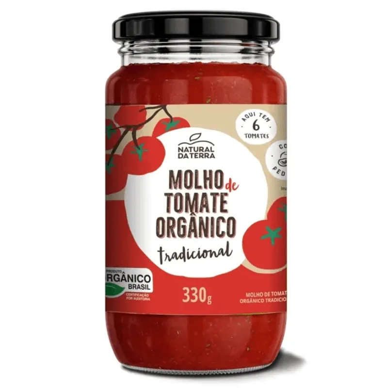 Molho de Tomate Tradicional Orgânico Natural da Terra 330g