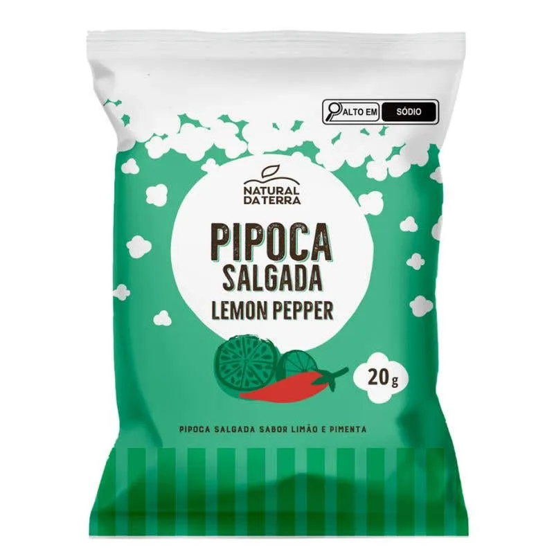 Pipoca Salgada Lemon Pepper Natural Da Terra 20g