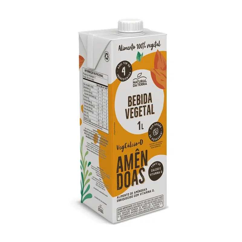 Bebida Vegetal de Amêndoas Natural da Terra 1L