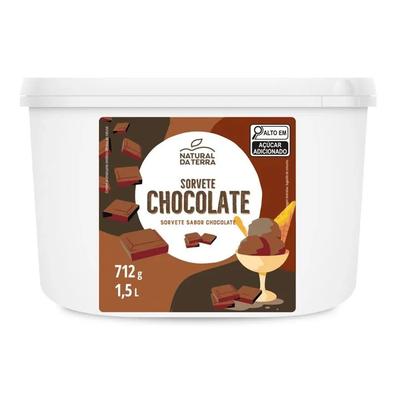 Sorvete de Chocolate Natural da Terra 1,5L