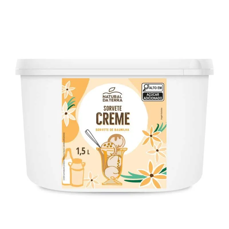 Sorvete Baunilha Natural Da Terra 1,5L