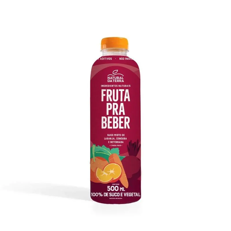 Suco de Laranja com Cenoura e Beterraba Fruta Para Beber Natural da Terra 500ml
