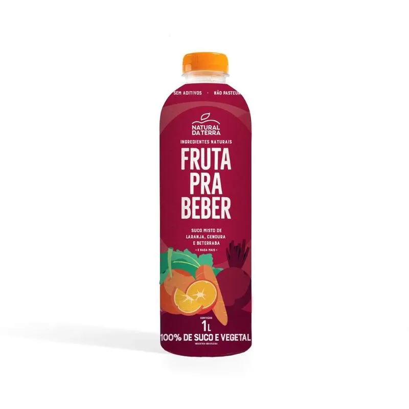 Suco de Laranja, Cenoura e Beterraba Natural da Terra 1L