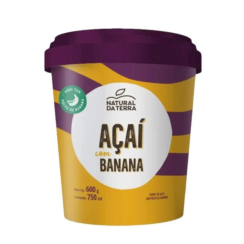 Açaí com Banana Natural Da Terra 750ml