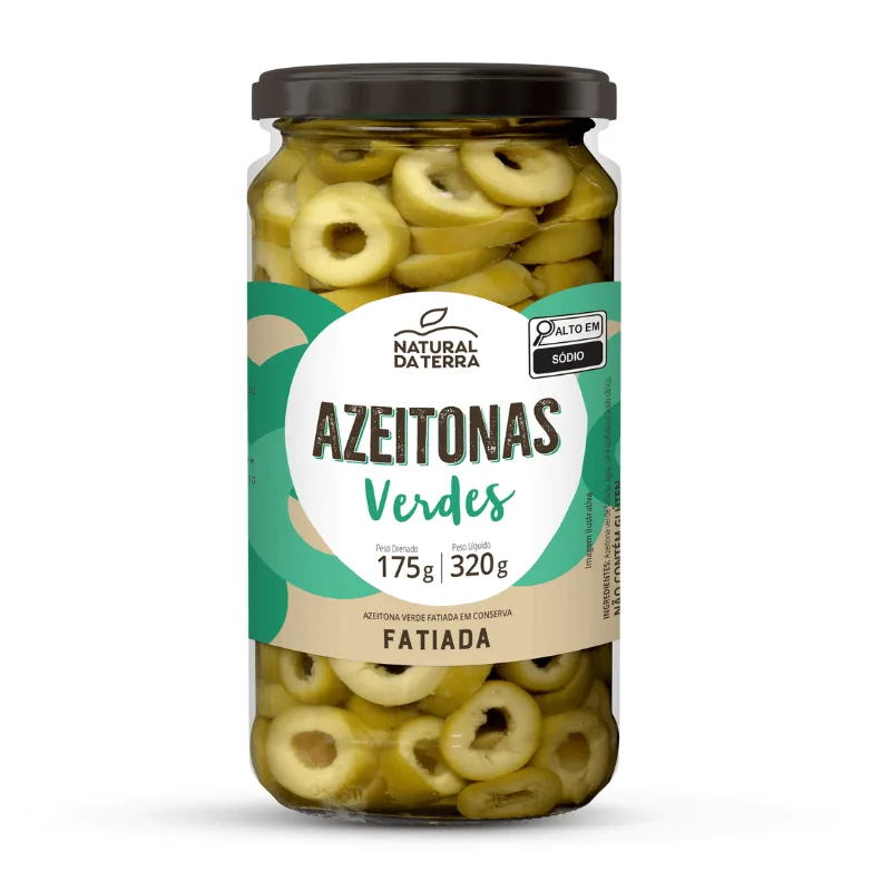 Azeitonas Verdes Fatiadas Natural da Terra 175g