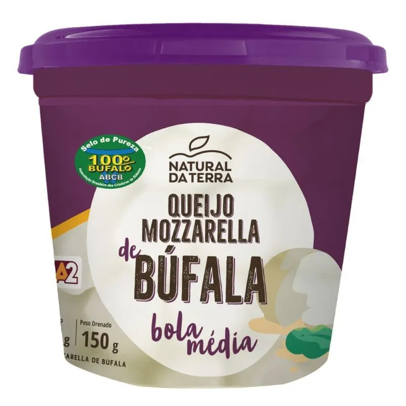 Queijo Mozzarela de Búfala Bola Média Natural da Terra 150g