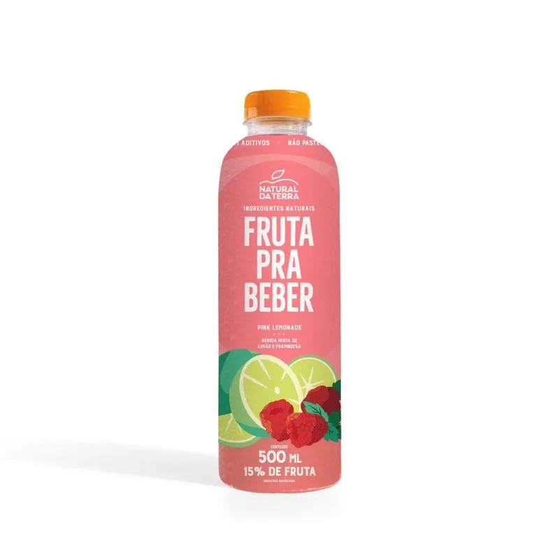 Suco Pink Lemonade Fruta pra Beber Natural da Terra 500ml