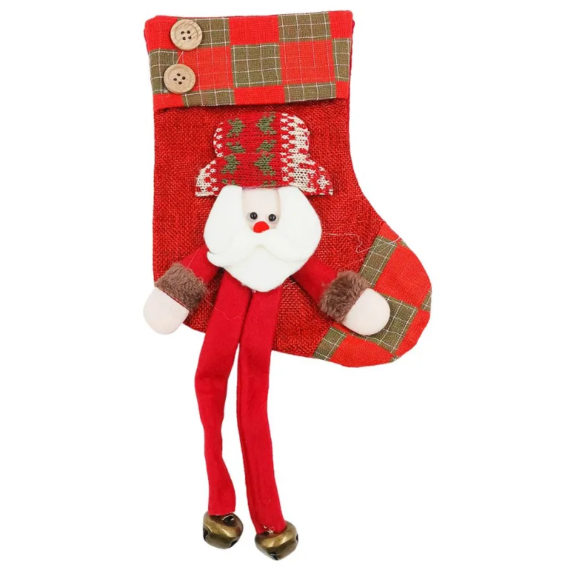 Bota Natalina C/ Boneco 25cm em Poliéster Rio Master-Vermelho