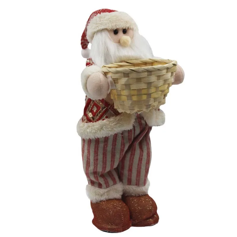Boneco Natalino C/ Cesto 35cm em Poliéster Rio Master-Modelo 1 Papai Noel