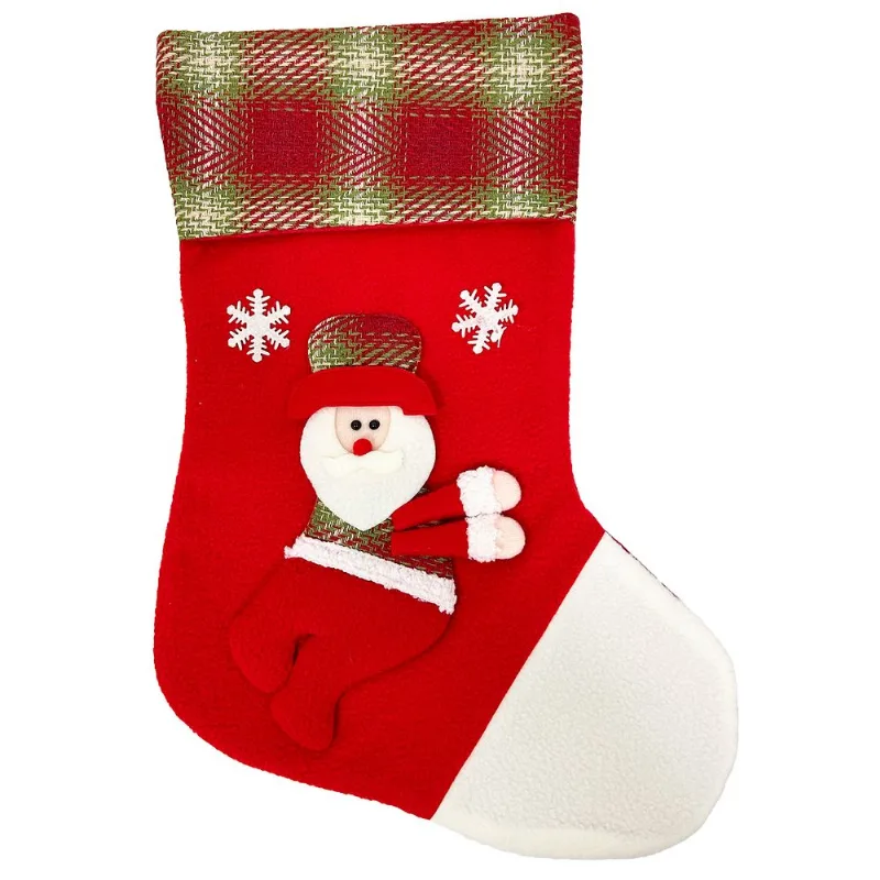 Bota C/ Boneco Natalino 45x24cm em Poliéster Rio Master-Modelo 1 Papai Noel