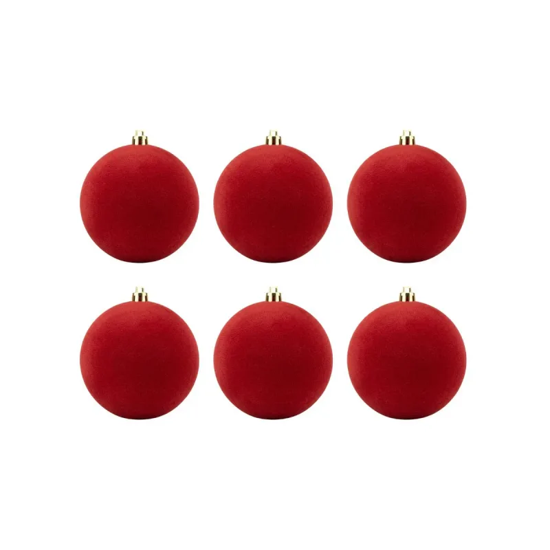 Bola Natal Tubo Rio Master Camurca 8 Cm Vermelho com 8 Unidades