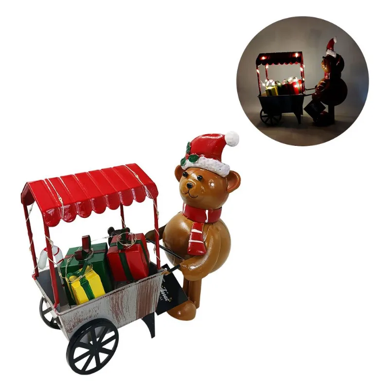 Urso Presentes C/Led 23cm em Metal Rio Master
