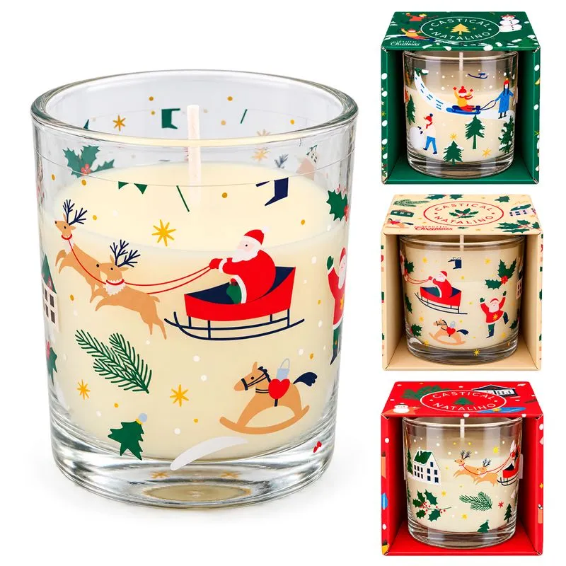 Vela Decorativa Natalina 8x7cm em Vidro Rio Master