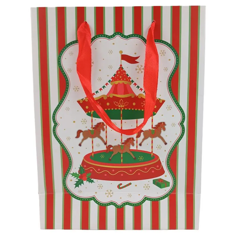 Sacola P/ Presente Natalina 24x18cm em Papel Rio Master