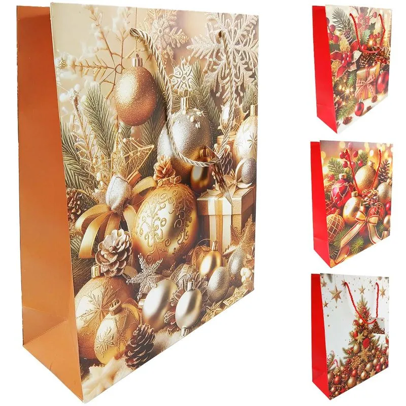 Sacola P/ Presente Natalina 32x26cm em Papel Rio Master