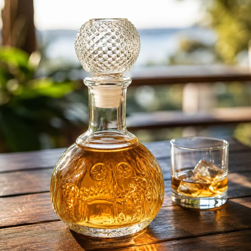 Garrafa Frasco Licoreira Whisky Licor Redonda Vidro De 920ml