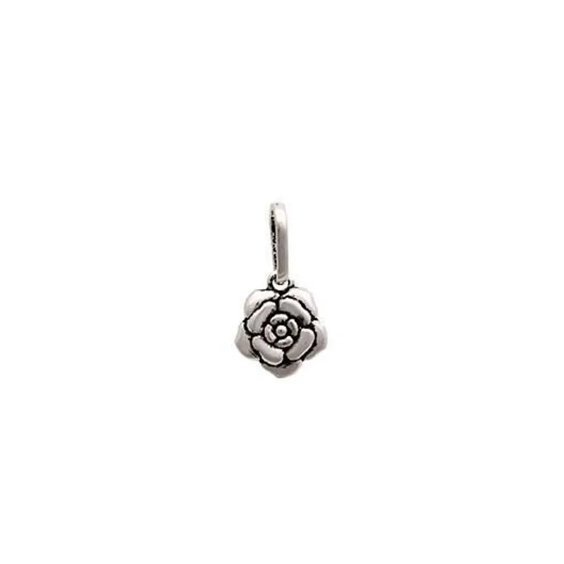 Pingente De Prata Envelhecida Camélia Mini
