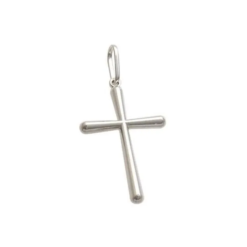 Pingente De Prata Cruz Bastão 30mm