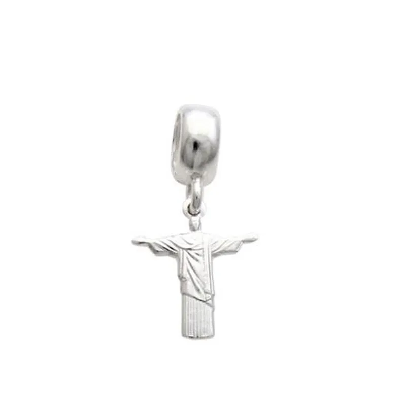 Berloque De Prata Cristo Redentor 12mm