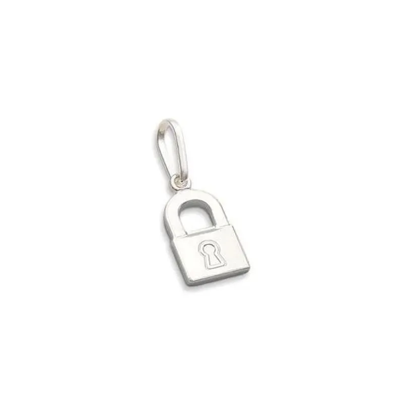 Pingente De Prata Cadeado 13mm Maciço