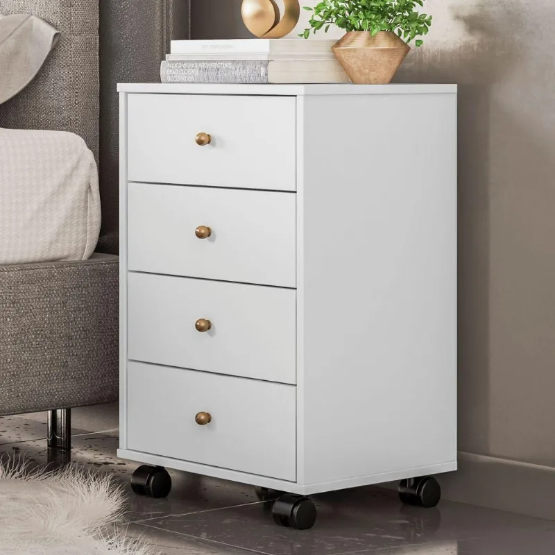 Mesa De Cabeceira 4 Gavetas Selte Branco