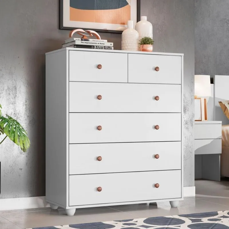 Gaveteiro Colmar Branco 6 Gavetas