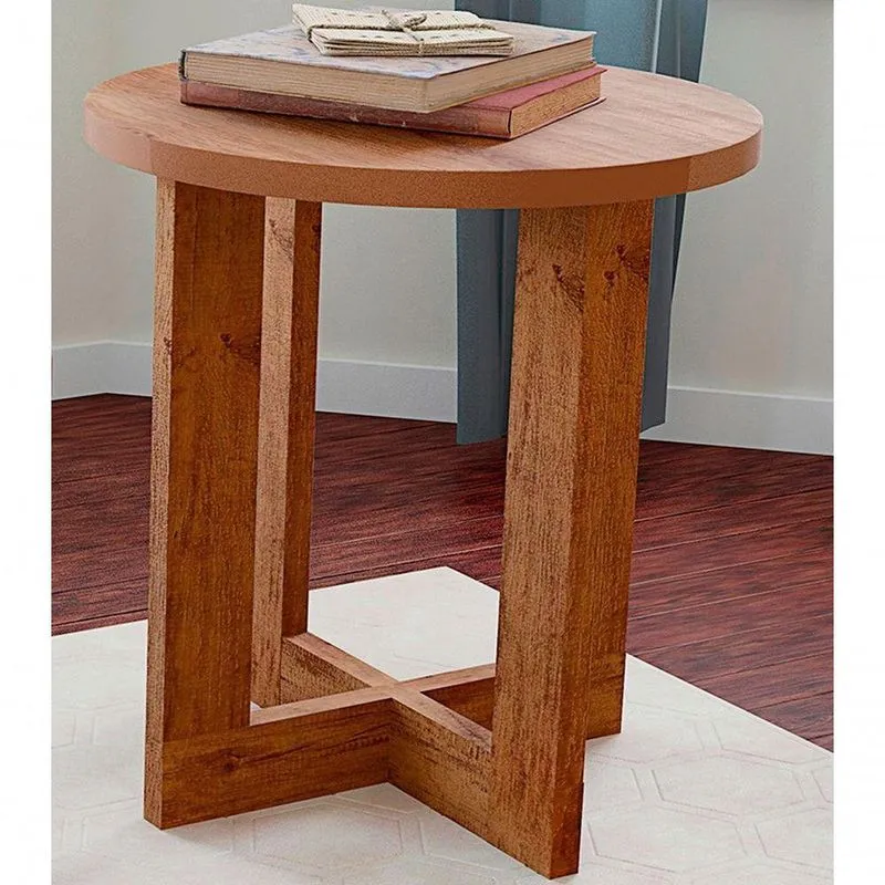 Mesa Lateral Luxo Caramelo Madeirado