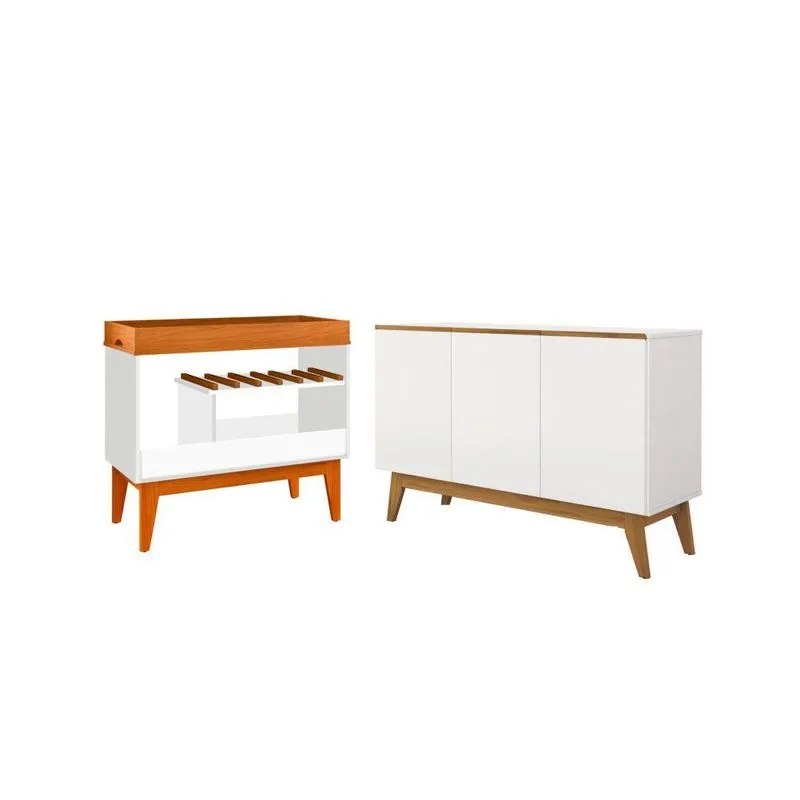 Conjunto Adega E Buffet Morgana Branco Nature