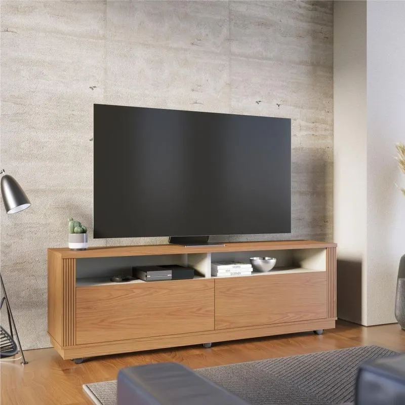 Bancada Para Tv 75 Polegadas Monaco Freijo Off-white Matte