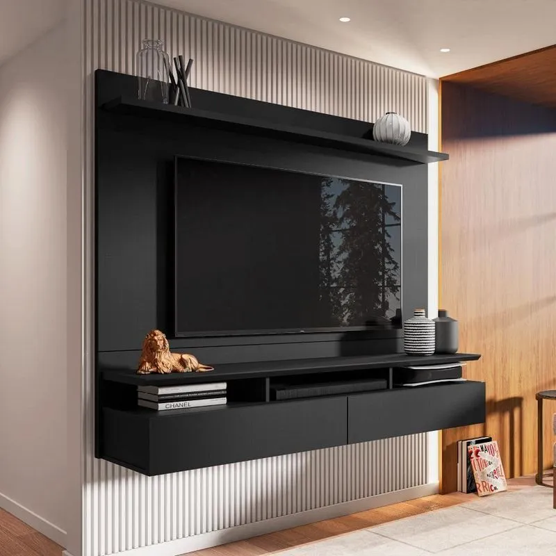 Home Para Tvs Até 55 Polegadas Suspenso Odessa Preto