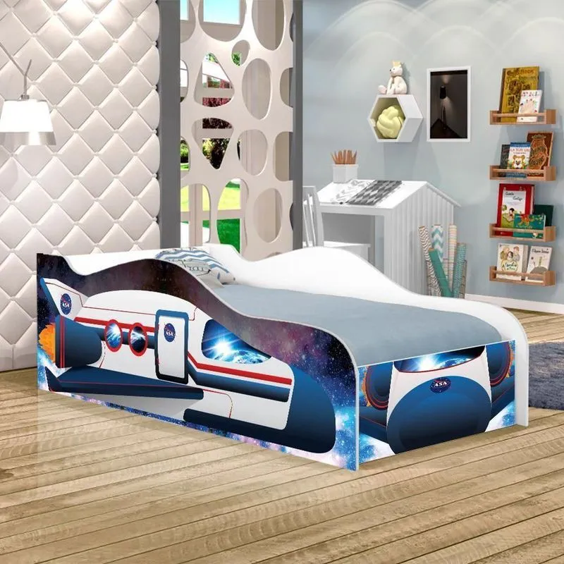 Cama ônibus Espacial Joy Azul Solteiro