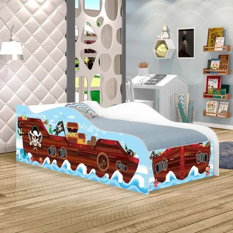 Cama Piratinhas Joy Marrom Solteiro