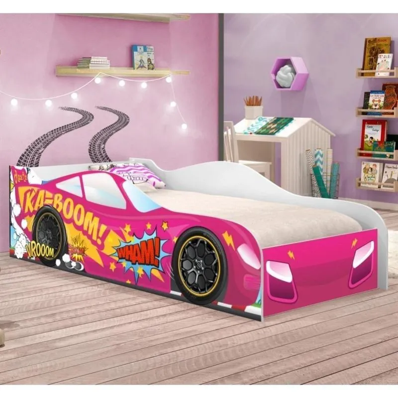 Cama Carro Vrooom Pink Solteiro