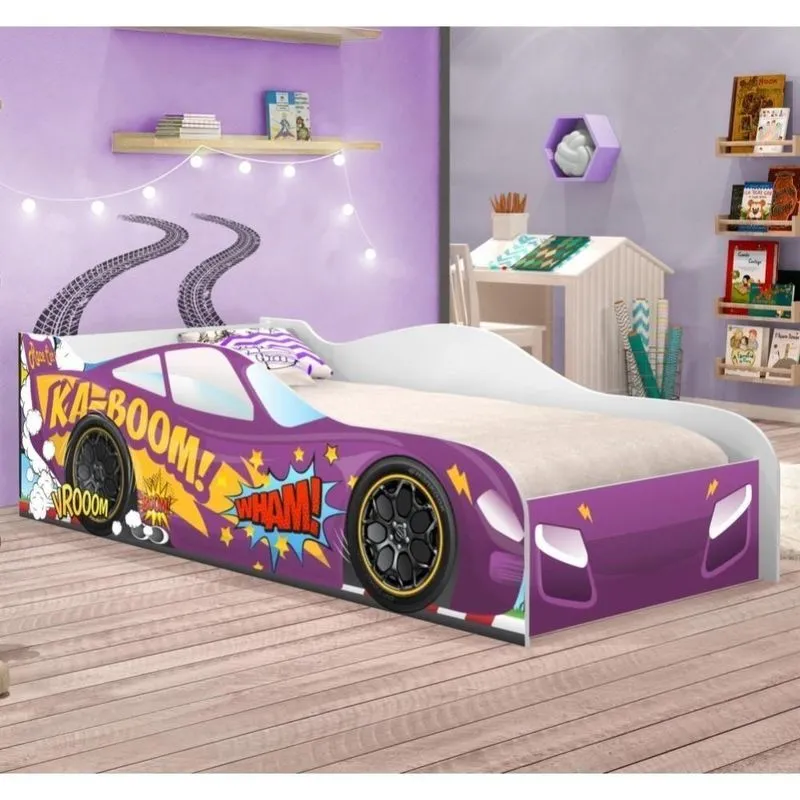 Cama Carro Vrooom Roxo Solteiro