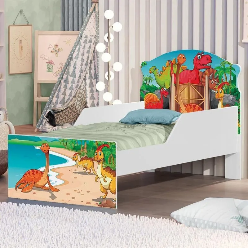 Cama Infantil Mundo Dos Dinos Com Colchão