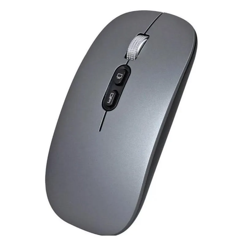 Mouse Sem Fio Bluetooth Wireless Recarregável E-1300 Pro Prata