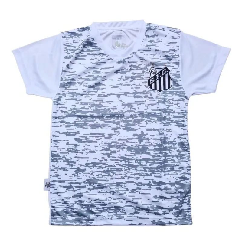 Camiseta Infantil Santos Rajada Branca Oficial Tam 6