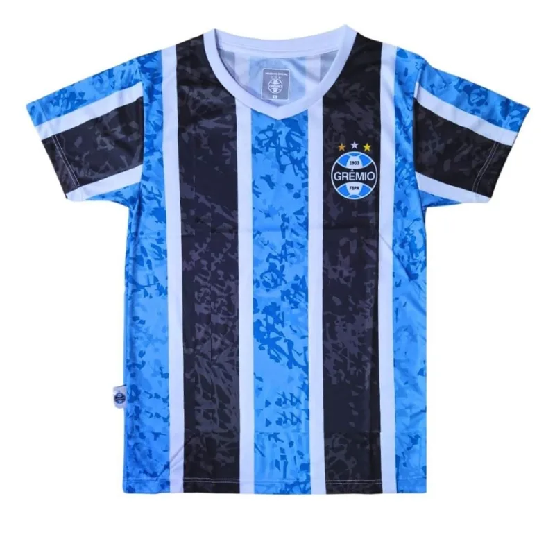 Camiseta Infantil Grêmio Listrada Tricolor Oficial Tam 6
