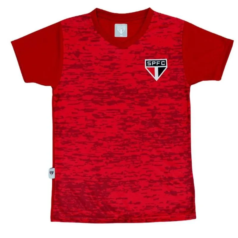 Camiseta Infantil São Paulo Rajada Vermelha Oficial Tam 8
