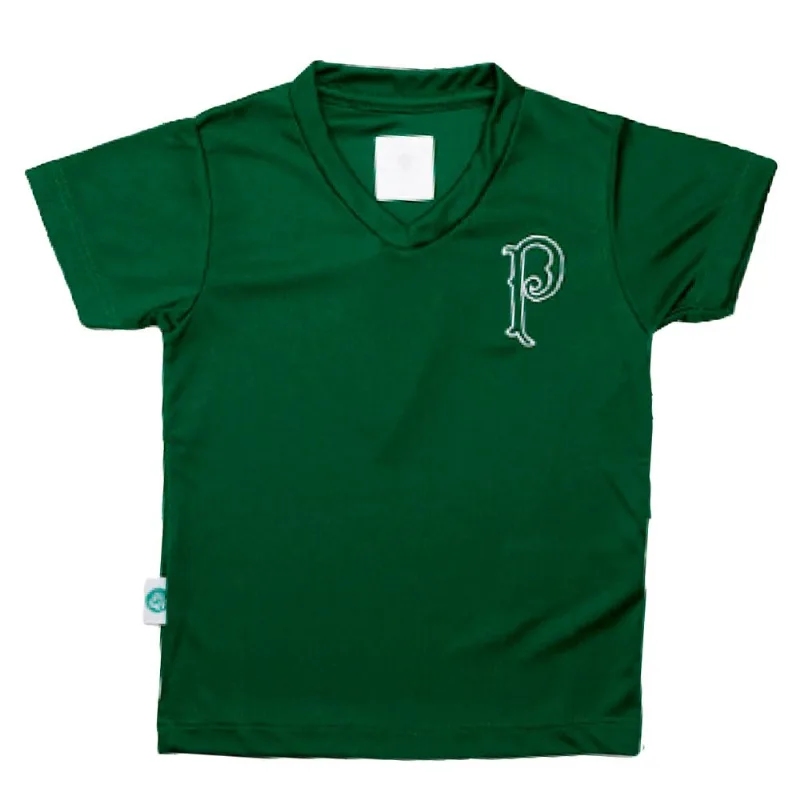 Camisa Do Palmeiras Juvenil Retro Oficial Escudo Bordado - Verde - 14