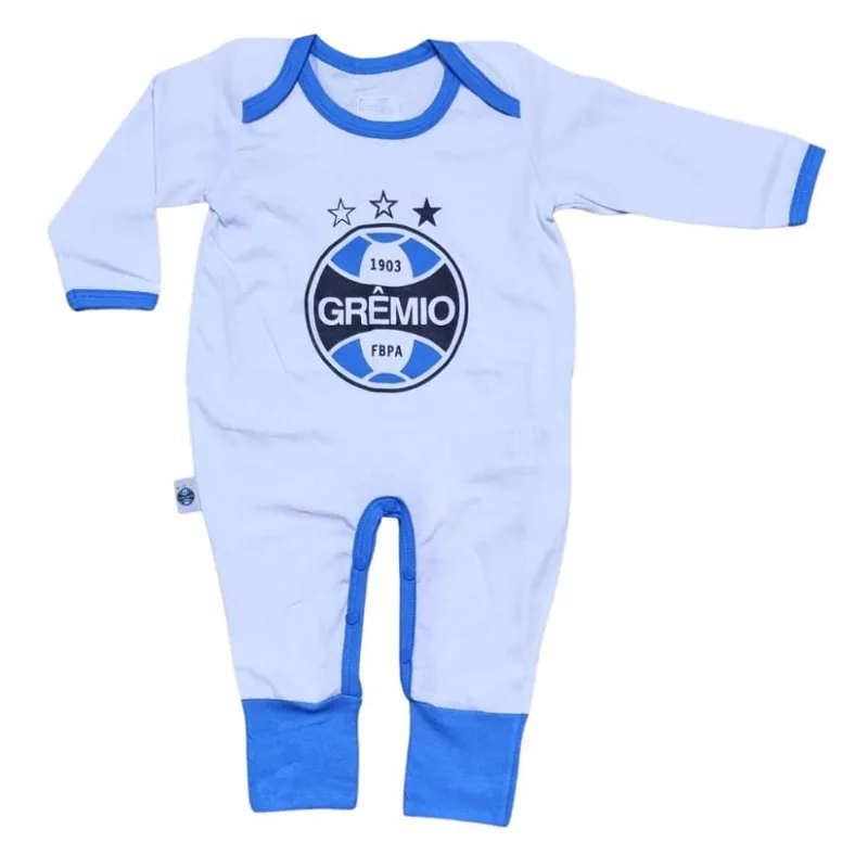 Macacão Bebê Longo Grêmio Imortal Oficial P / Branco