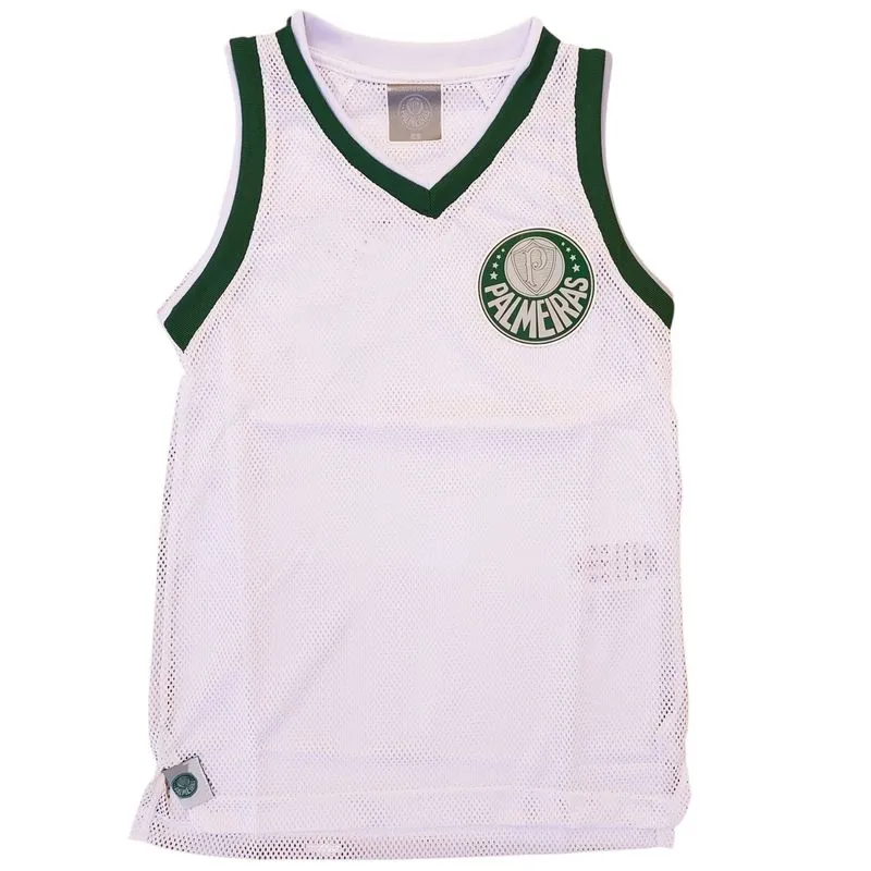 Camisa Do Palmeiras Infantil Regata Basket Oficial Revedor - Branca - 6