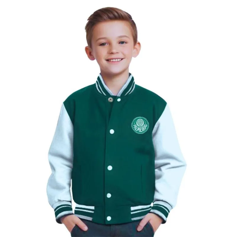 Jaqueta Palmeiras Moletom Varsity Infantil Juvenil Oficial Tam 14