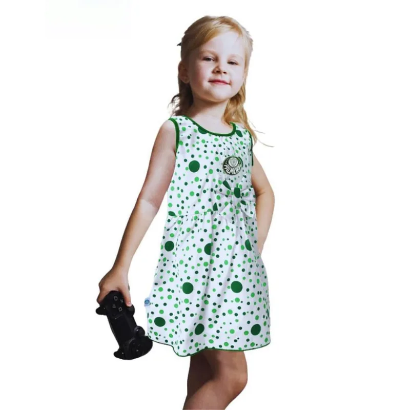 Vestido Infantil Palmeiras Bolinhas Oficial Tam 3