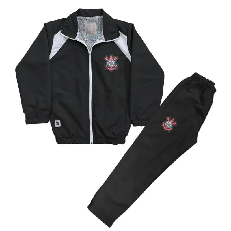 Conjunto Agasalho Corinthians Infantil Juvenil Microfibra Tam 3