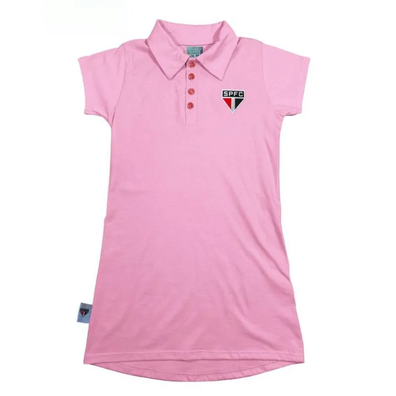 Vestido Infantil São Paulo Campeoníssimo Rosa Oficial Tam 4