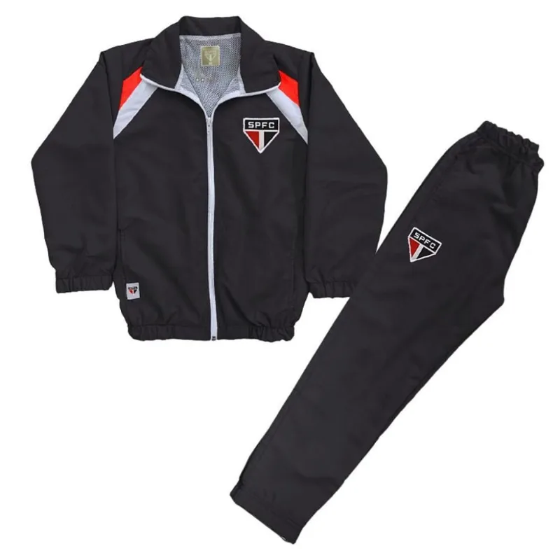 Conjunto Agasalho São Paulo Infantil Juvenil Microfibra Tam 10