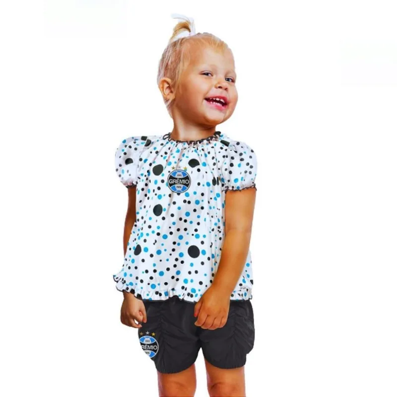 Conjunto Grêmio Infantil Com Bata e Shorts Oficial Tam 1
