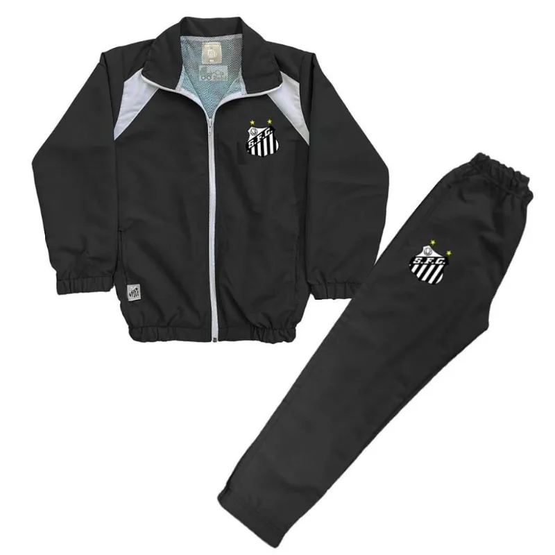 Conjunto Agasalho Santos Infantil Juvenil Microfibra Tam 14
